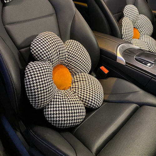 2x Black Flower Cushion Shaped for Floor Sitting Throw Pillow - Image 7