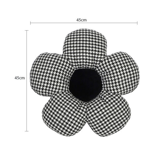 2x Black Flower Cushion Shaped for Floor Sitting Throw Pillow - Image 6