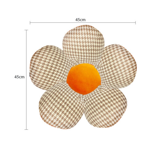 2x Orange Flower Cushion Shaped for Floor Sitting Throw Pillow - Image 6