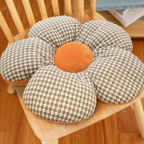 2x Orange Flower Cushion Shaped for Floor Sitting Throw Pillow - Image 7