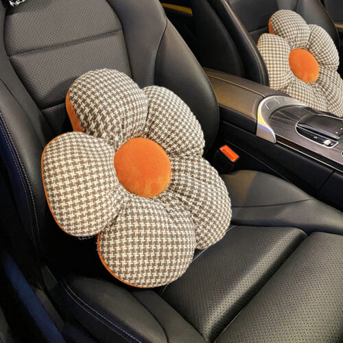 2x Orange Flower Cushion Shaped for Floor Sitting Throw Pillow - Image 8