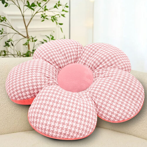 2x Pink Flower Cushion Shaped for Floor Sitting Throw Pillow - Image 2