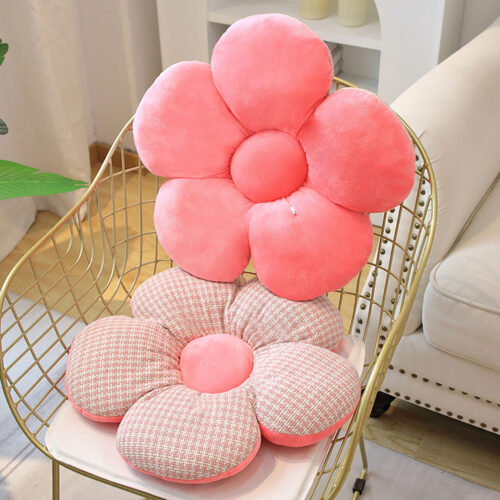 2x Pink Flower Cushion Shaped for Floor Sitting Throw Pillow - Image 3