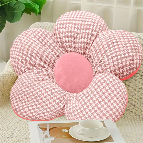 2x Pink Flower Cushion Shaped for Floor Sitting Throw Pillow - Image 4