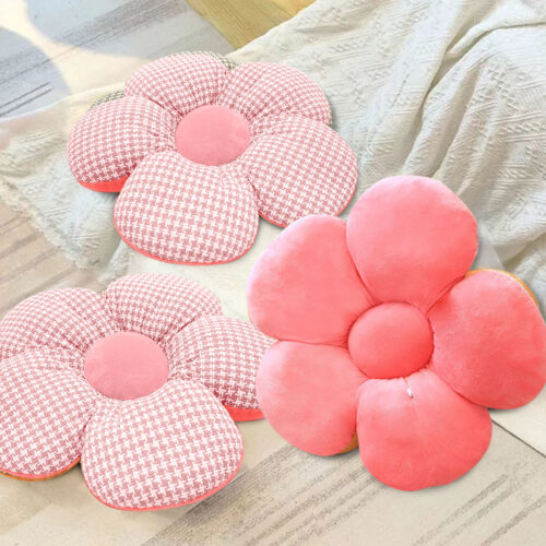 2x Pink Flower Cushion Shaped for Floor Sitting Throw Pillow - Image 5