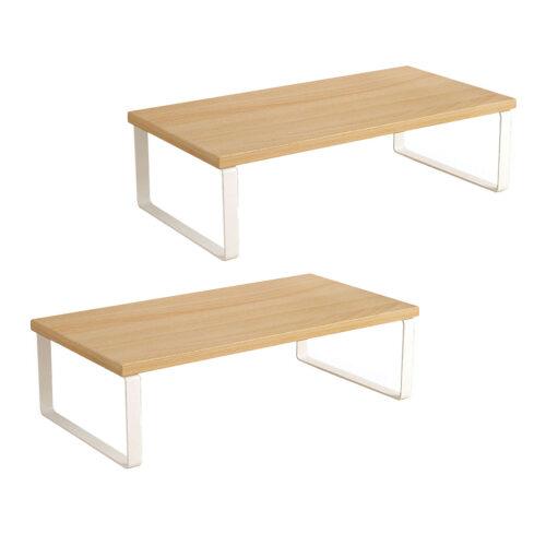 2x 50cm Wood Computer Monitor Elevated Stand Desktop Support Station Rack