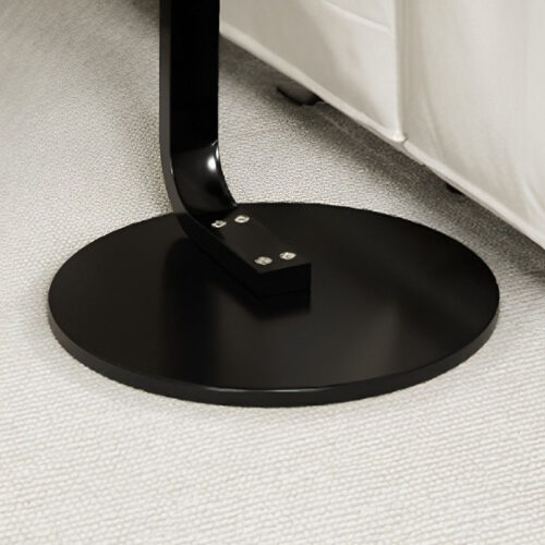 2x 50cm White Marble Mini Side Table Movable Lightweight Black Frame - Image 7