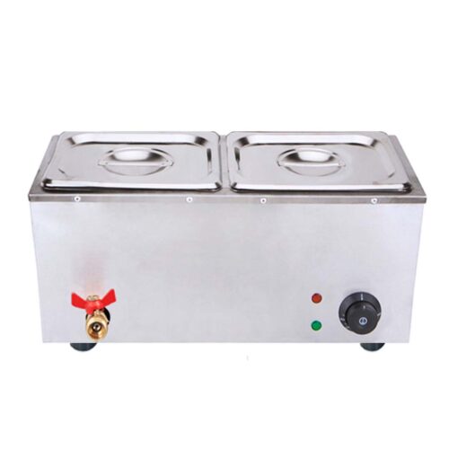 Stainless Steel 2 X 1/2 GN Pan Electric Bain-Marie Food Warmer with Lid - Image 2