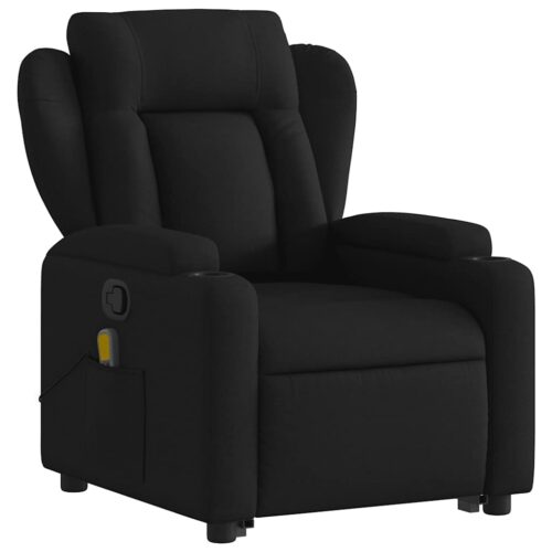 Stand-Lift-Up Massage Recliner Chair Black Fabric Lounge Sofa Armchair Massager - Image 4
