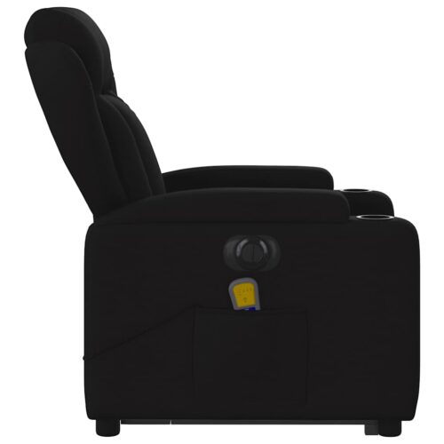 Electric Stand-Lift-Up Massage Recliner Chair Black Fabric Lounge Sofa Armchair Massager - Image 10