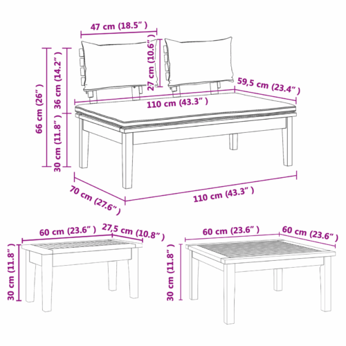 5 Piece Garden Dining Set in Solid Teak Wood - Image 9