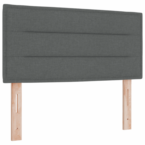 LED Lights Headboard Lines Design Dark Grey 100cm Fabric