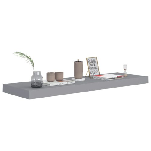 Wooden Floating Wall Shelf Grey 80x23.5x3.8cm MDF - Image 3