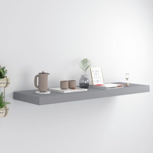 Wooden Floating Wall Shelf Grey 80x23.5x3.8cm MDF - Image 8