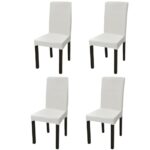 Straight Stretchable Chair Cover 4pcs Cream