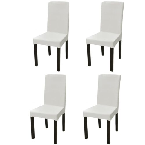 Straight Stretchable Chair Cover 4pcs Cream