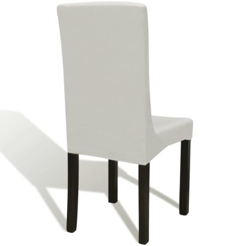Straight Stretchable Chair Cover 4pcs Cream - Image 5