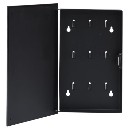 Key Box with Magnetic Board Black 30x20x4cm