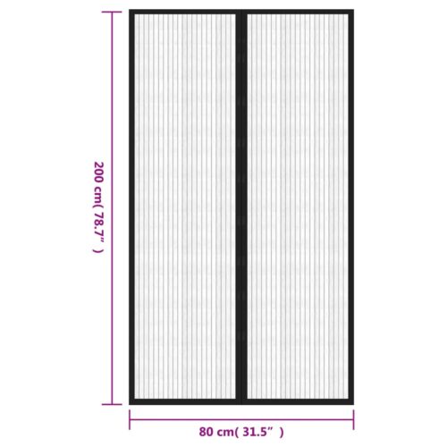 Insect Door Curtains 2pcs with Magnet Blocks Black 200x80cm - Image 8