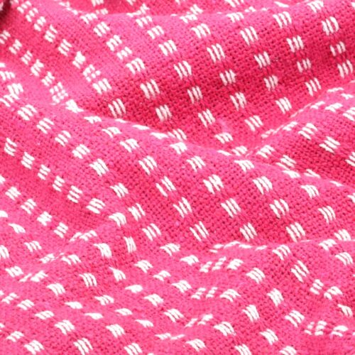 Throw Cotton Squares 220x250cm Pink - Image 5