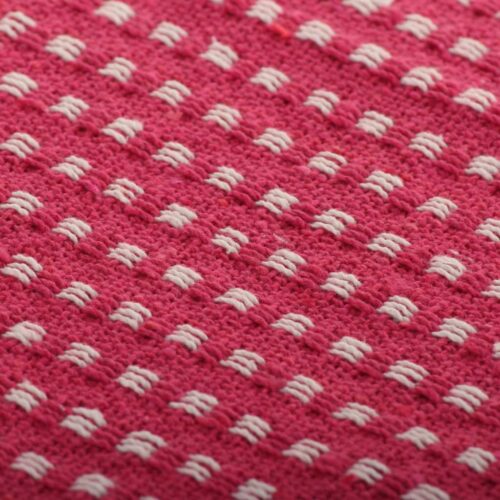 Throw Cotton Squares 220x250cm Pink - Image 6