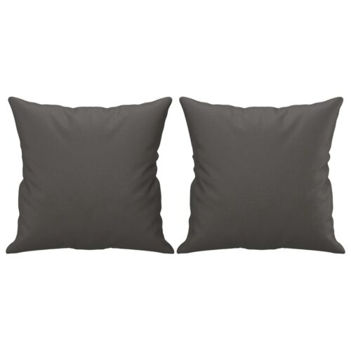 Throw Pillows 2pcs Grey 40x40cm Faux Leather - Image 2