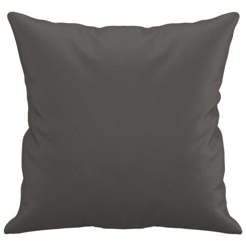 Throw Pillows 2pcs Grey 40x40cm Faux Leather - Image 4
