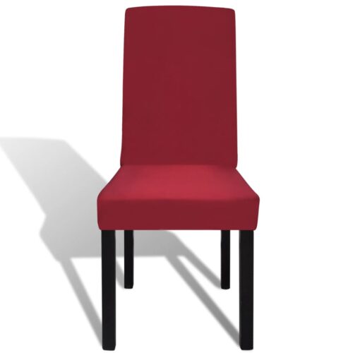 6pcs Bordeaux Straight Stretchable Chair Cover - Image 3