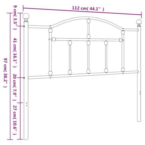 Metal Headboard White 107cm King Single - Image 6