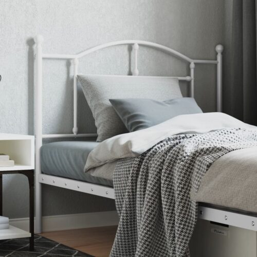 Metal Headboard White 107cm King Single - Image 7