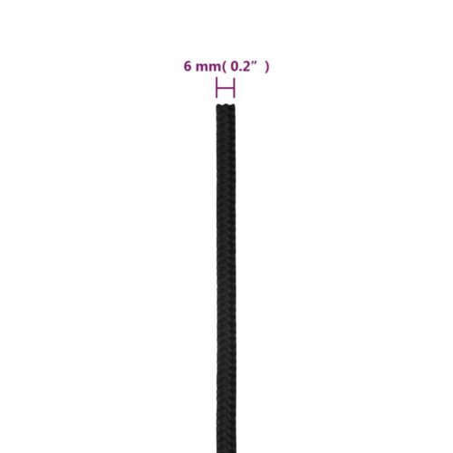 Boat Rope Full Black 6mm 50M Polypropylene - Image 6