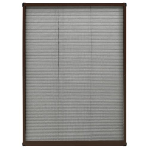 PlisseWindow Insect Screen Aluminium Mesh Privacy Blind Shade Brown 80x120cm - Image 2
