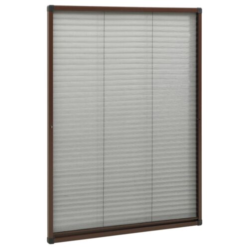 PlisseWindow Insect Screen Aluminium Mesh Privacy Blind Shade Brown 80x120cm - Image 3