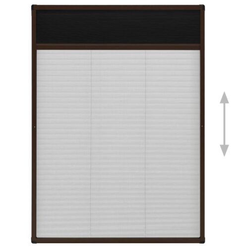 PlisseWindow Insect Screen Aluminium Mesh Privacy Blind Shade Brown 80x120cm - Image 5