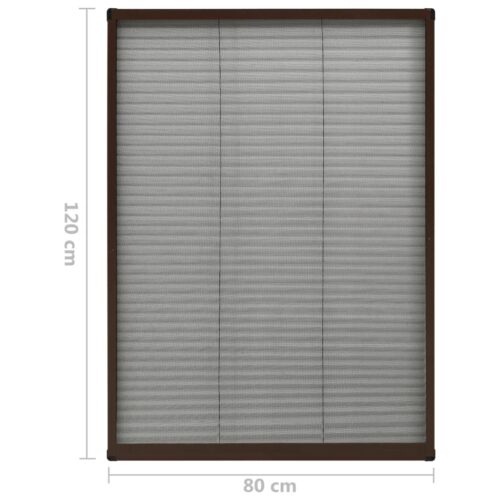 PlisseWindow Insect Screen Aluminium Mesh Privacy Blind Shade Brown 80x120cm - Image 7