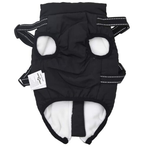 Dog Coat with Harness Waterproof Reflective Black XL - Image 5