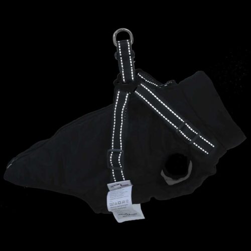 Dog Coat with Harness Waterproof Reflective Black XL - Image 6