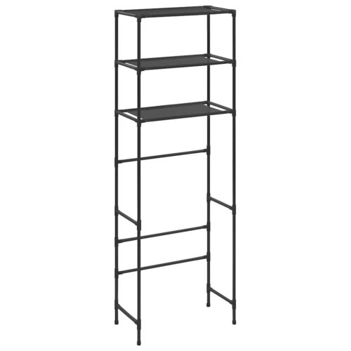 3-Tier Storage Rack over Toilet Black 53x28x169cm - Image 2