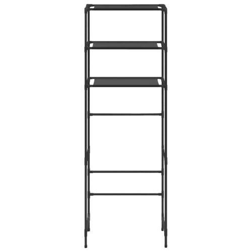 3-Tier Storage Rack over Toilet Black 53x28x169cm - Image 3