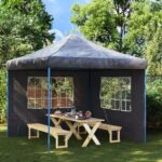 Outdoor Gazebo Event Party Wedding Garden Camping Tent with Window Anthracite