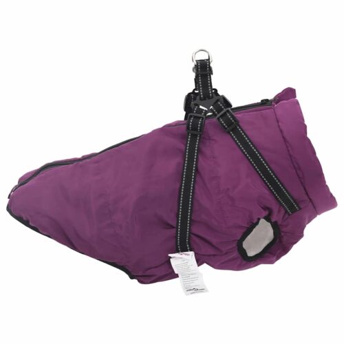 Dog Coat with Harness Waterproof Reflective Purple 3XL - Image 4