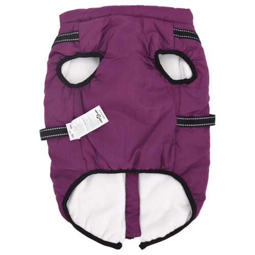 Dog Coat with Harness Waterproof Reflective Purple 3XL - Image 5