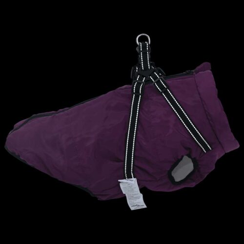Dog Coat with Harness Waterproof Reflective Purple 3XL - Image 6