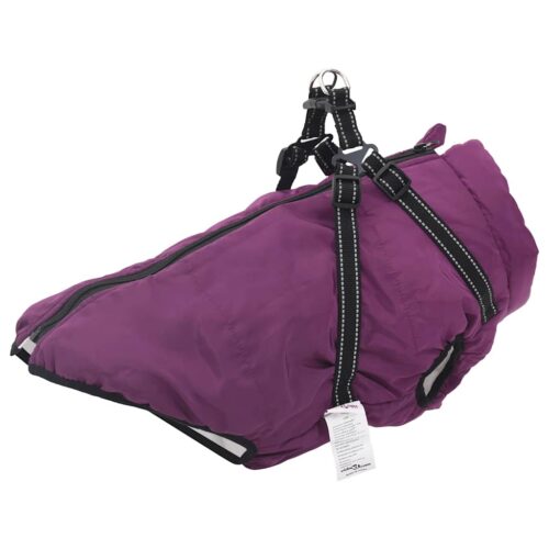 Dog Coat with Harness Waterproof Reflective Purple 3XL - Image 11
