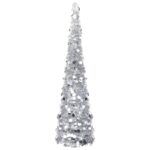 Pop-up Artificial Christmas Tree Silver 150cm PET
