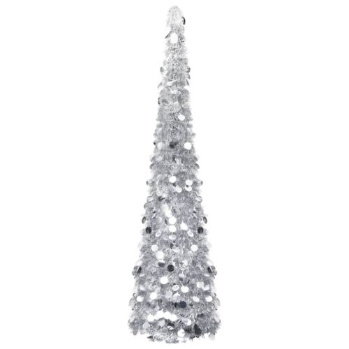 Pop-up Artificial Christmas Tree Silver 150cm PET