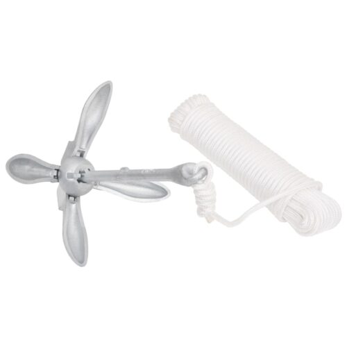 Folding Anchor with Rope Silver 2.5 kg Malleable Iron - Image 3