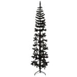 Slim Artificial Half Christmas Tree with Stand Black 180cm