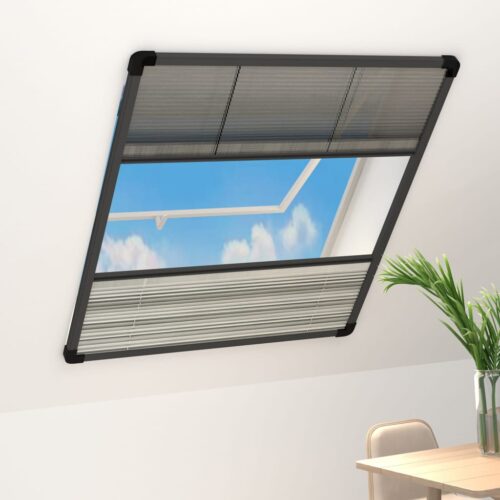 PlisseWindow Insect Screen Aluminium Mesh Privacy Blind Shade 80x100cm