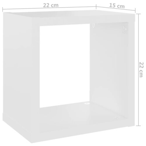 Wall Cube Shelves 6pcs White 22x15x22cm - Image 11